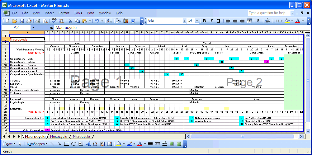 SportPlanner Annual-Yearly Master Plan<