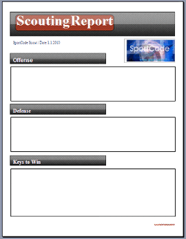 Scouting Report Example 3