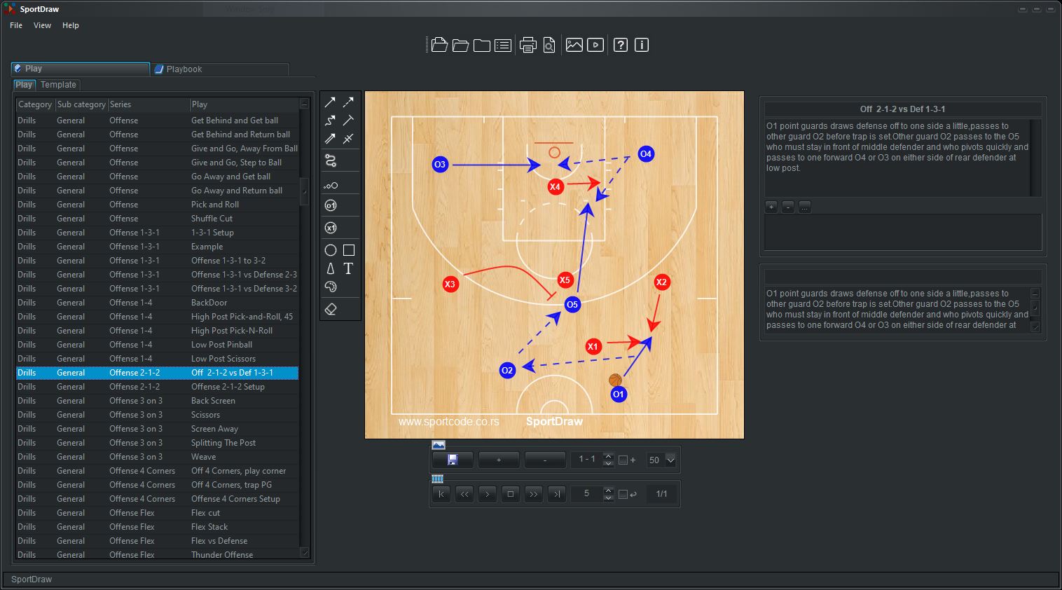 SportDraw table view
