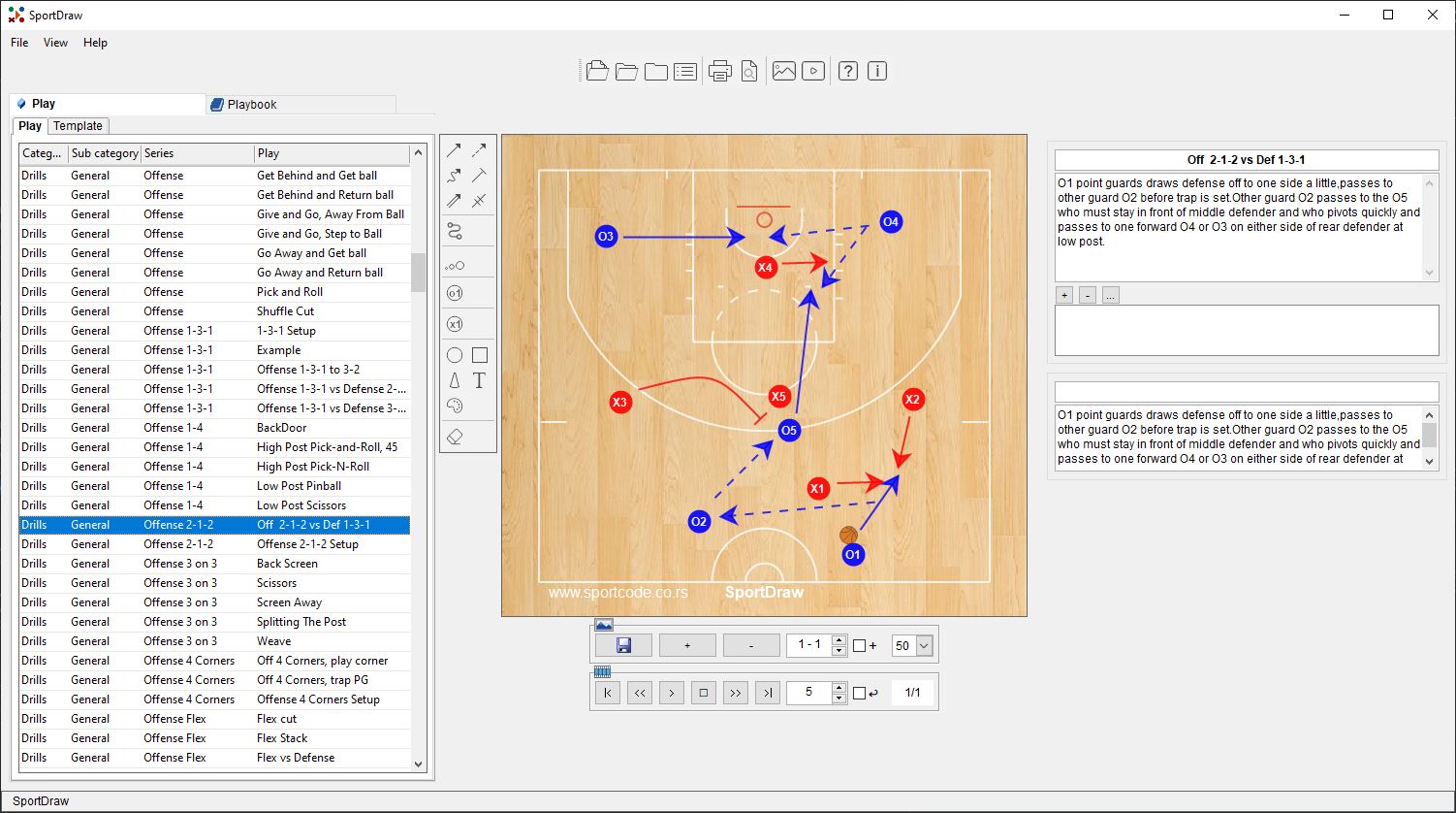 SportDraw table view, basketball