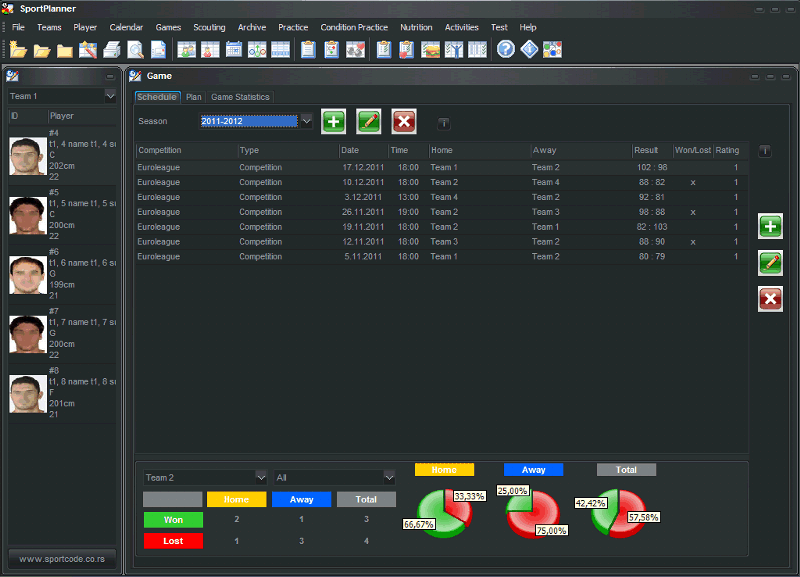 Sportplanner Game Schedule