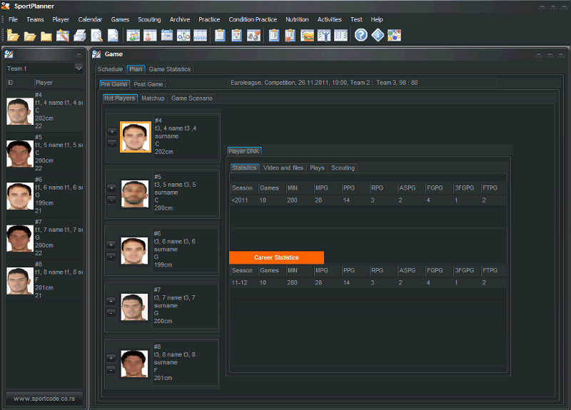 Sportplanner Game Prep