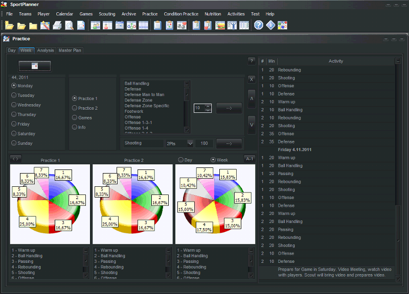 SportPlanner Weekly Practice Plan